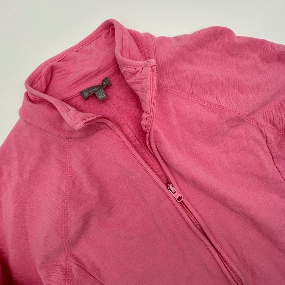 T by Talbots Women's Pink Zip Up Jacket UPF 50+ Size L Petite